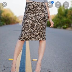 J. Crew leopard print pencil skirt